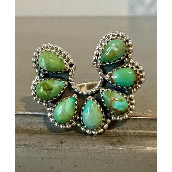 Sonoran Gold TurquoiseNajaRing925 SterlingAdjustable 5-10